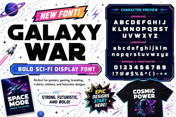 Galaxy War: Integrating a Bold Sci-Fi Display Font into Professional Design Workflows