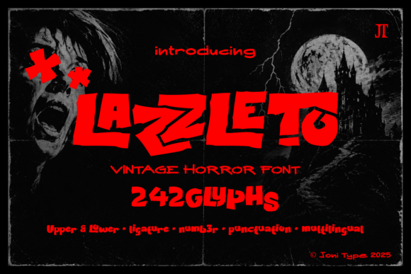LAZZLETO: The Vintage Horror Font That Brings Your Scariest Ideas to Life