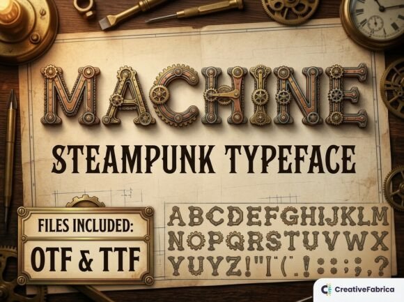 Machine: A Practical Look at the Premium Steampunk Typeface for Industrial and Sci-Fi Design
